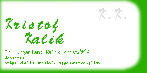 kristof kalik business card